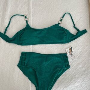 Time & Tru Bikini with Bralette Top (size L) and High Waisted Bottom (size M)
